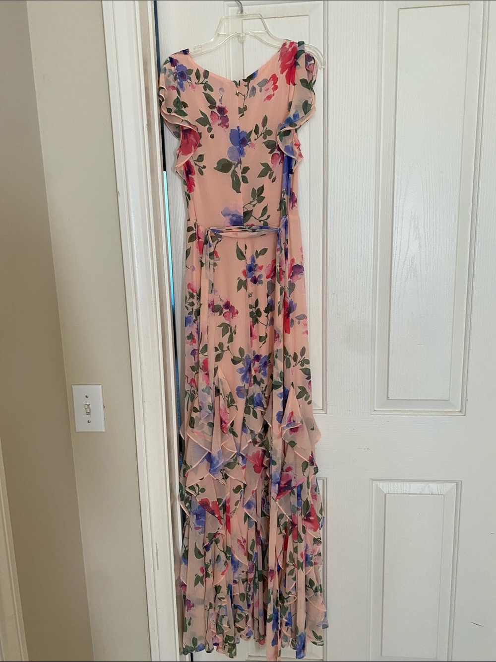 Ralph Lauren Pink Floral Chiffon Maxi Dress - Picture 5 of 6